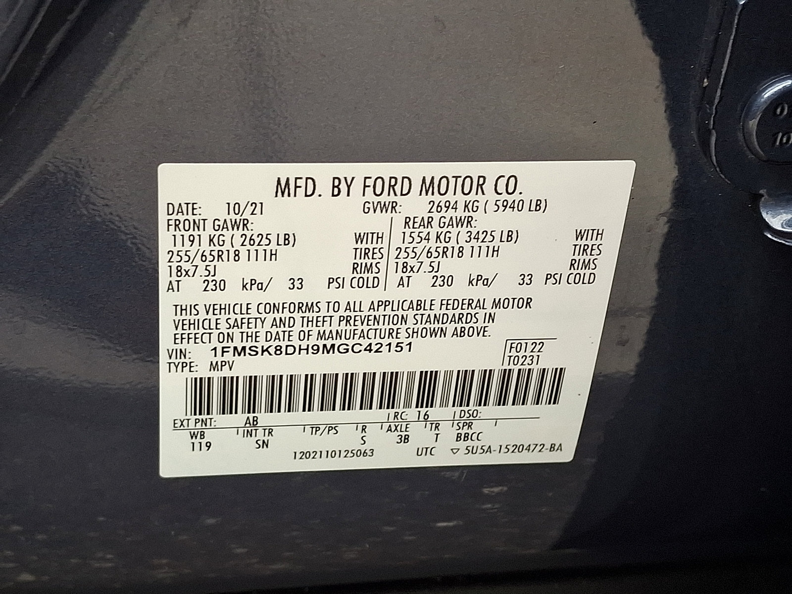 Certified 2021 Ford Explorer XLT w/ Equipment Group 202A AWD/4WD image 27