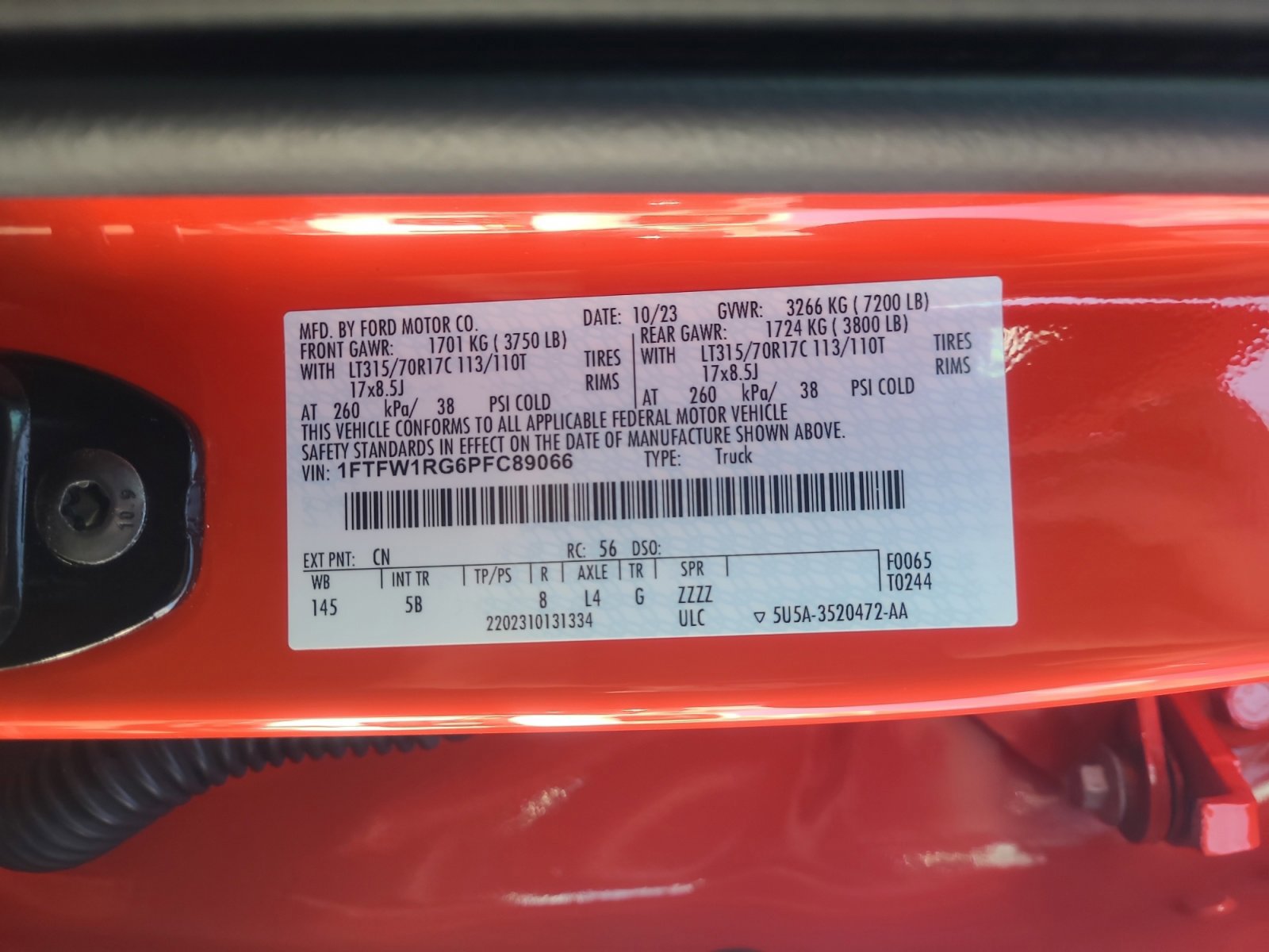 Certified 2023 Ford F150 Raptor w/ Blue Interior Package image 25