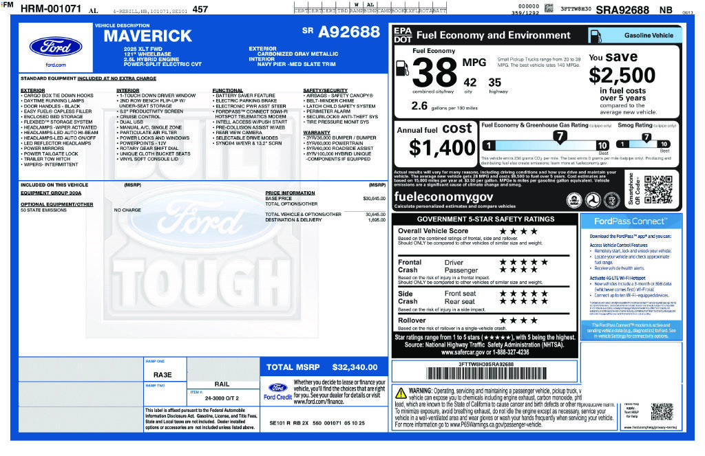 Certified 2025 Ford Maverick XLT FWD image 5