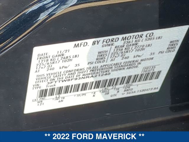 Certified 2022 Ford Maverick Lariat w/ Equipment Group 500A Standard AWD/4WD image 24