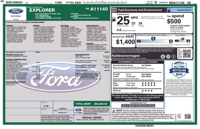 Certified 2022 Ford Explorer Limited w/ Hybrid Equipment Group 310A AWD/4WD image 6