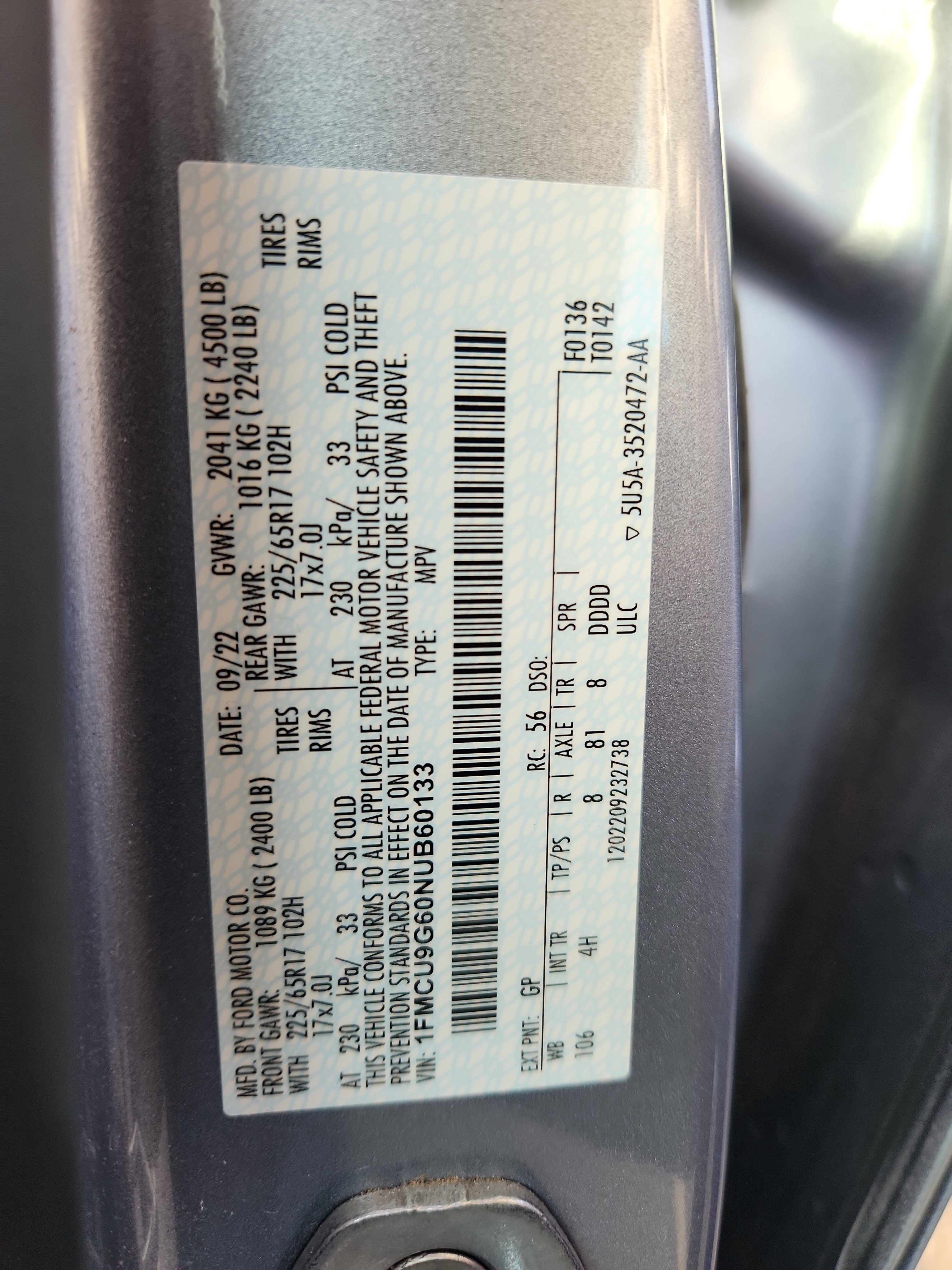 Certified 2022 Ford Escape SE w/ Convenience Package image 13