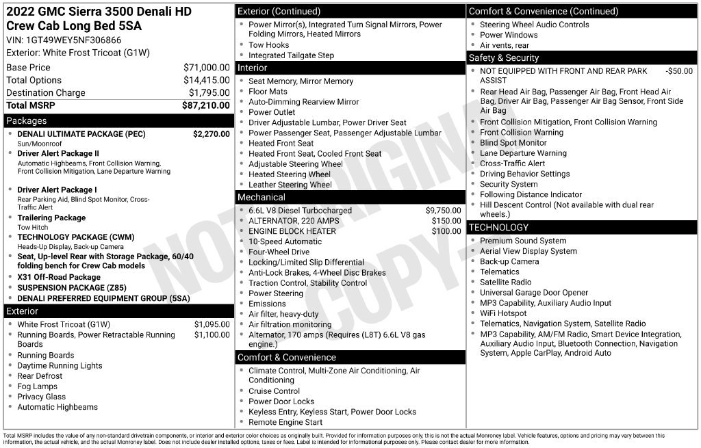 Used 2022 GMC Sierra 3500 Denali w/ Denali Ultimate Package AWD/4WD image 39
