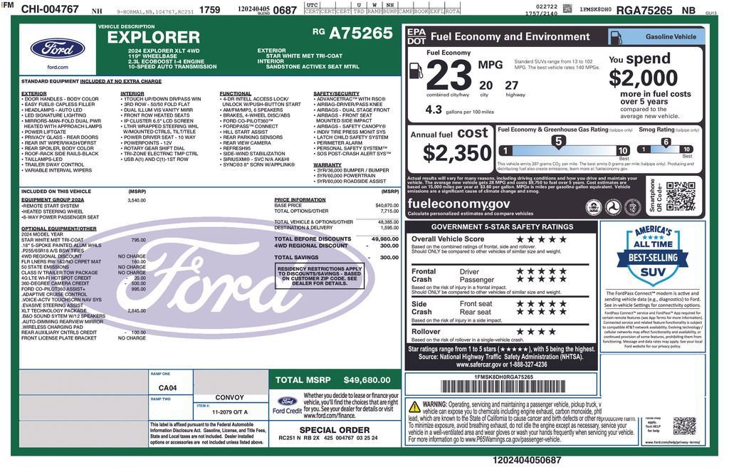 Certified 2024 Ford Explorer XLT w/ Equipment Group 202A image 11