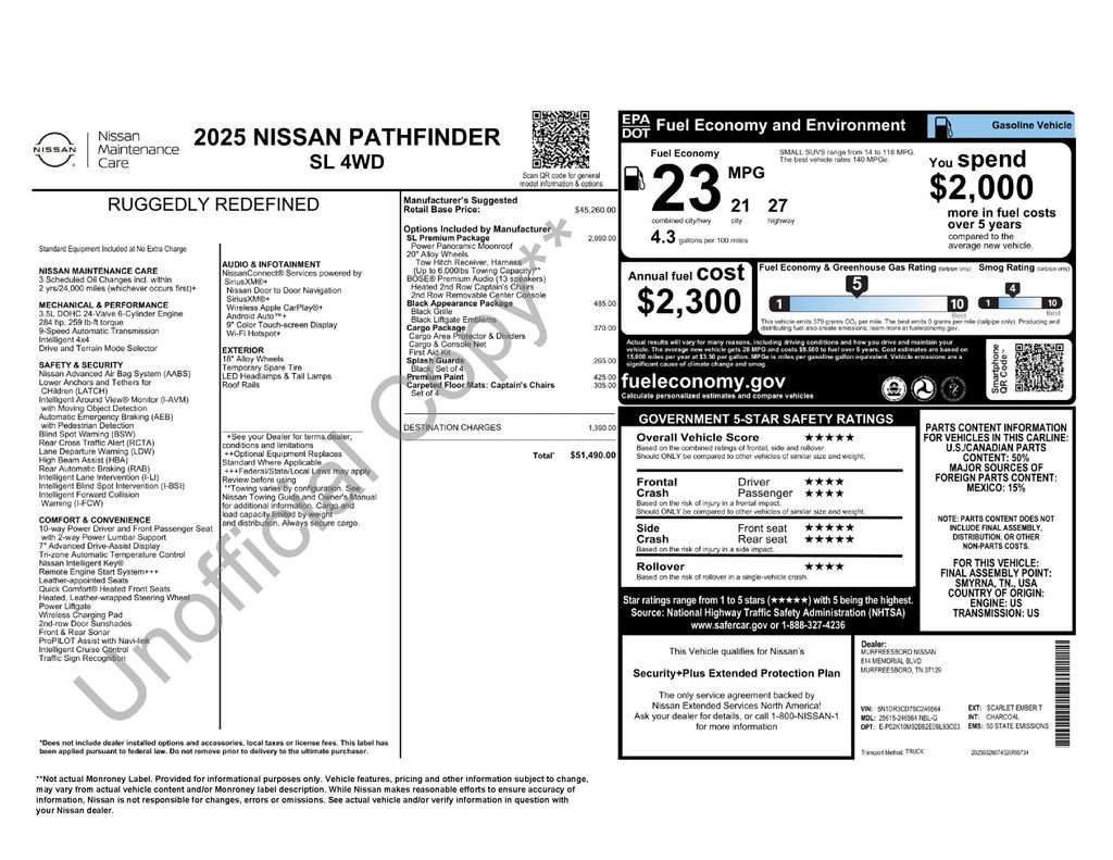 Used 2025 Nissan Pathfinder SL w/ SL Premium Package AWD/4WD image 7