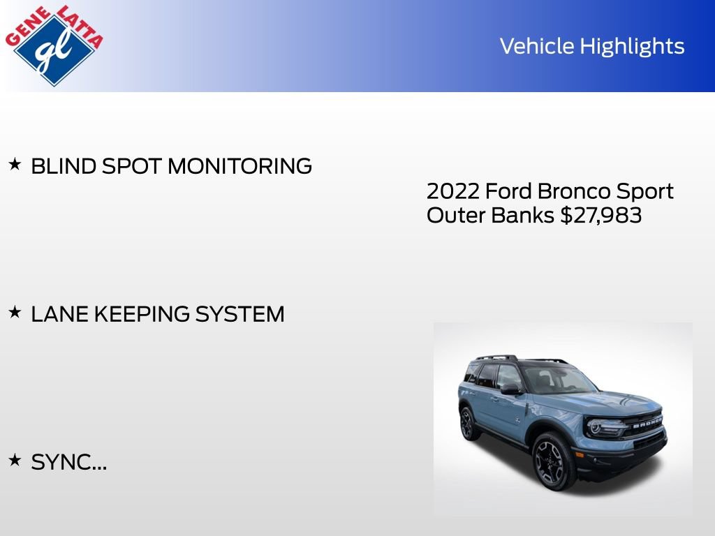 Certified 2022 Ford Bronco Sport Outer Banks w/ Tech Package AWD/4WD image 32