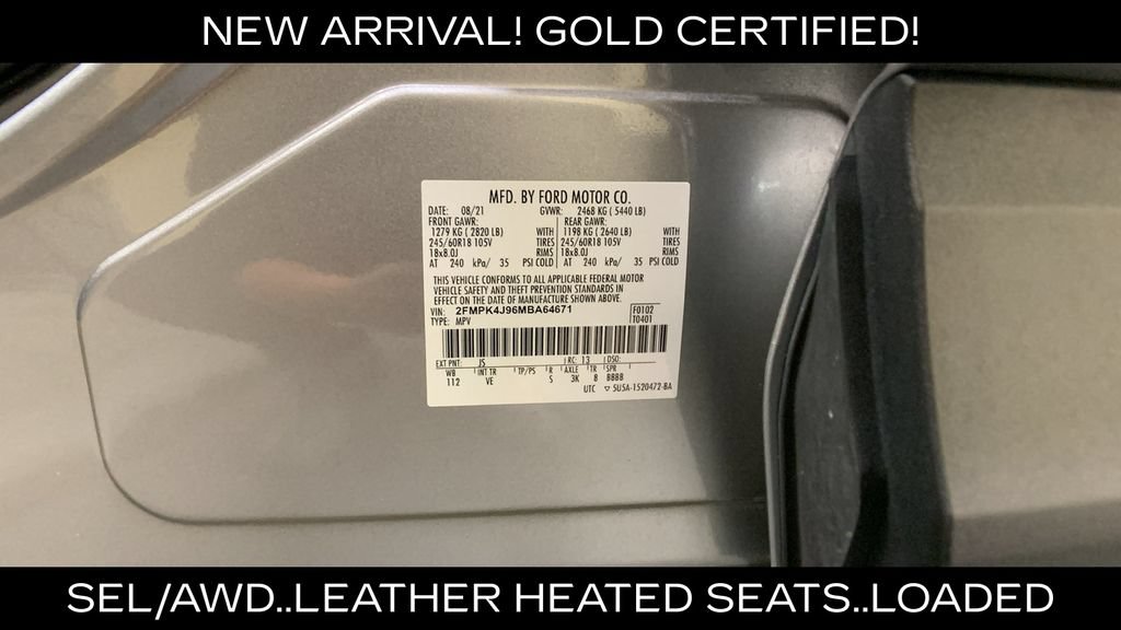 Certified 2021 Ford Edge SEL w/ Convenience Package AWD/4WD image 49