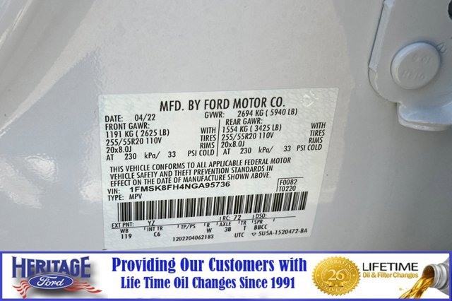 Certified 2022 Ford Explorer Limited w/ Equipment Group 301A image 31