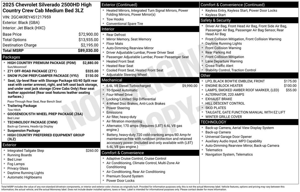 Used 2025 Chevrolet Silverado 2500 High Country w/ High Country Premium Package AWD/4WD image 32