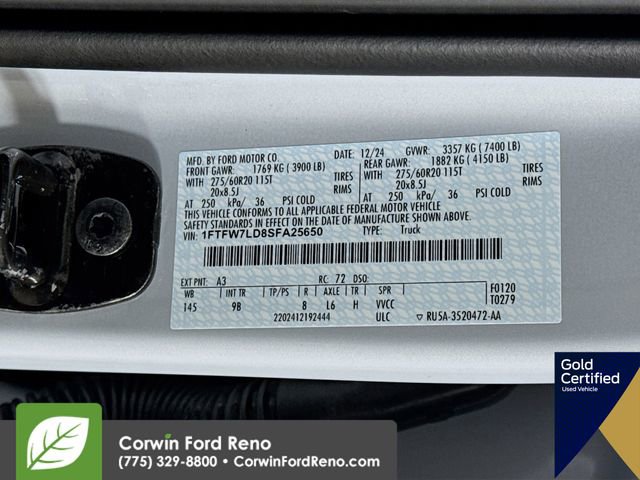 Certified 2025 Ford F150 Platinum w/ Equipment Group 702A High image 38