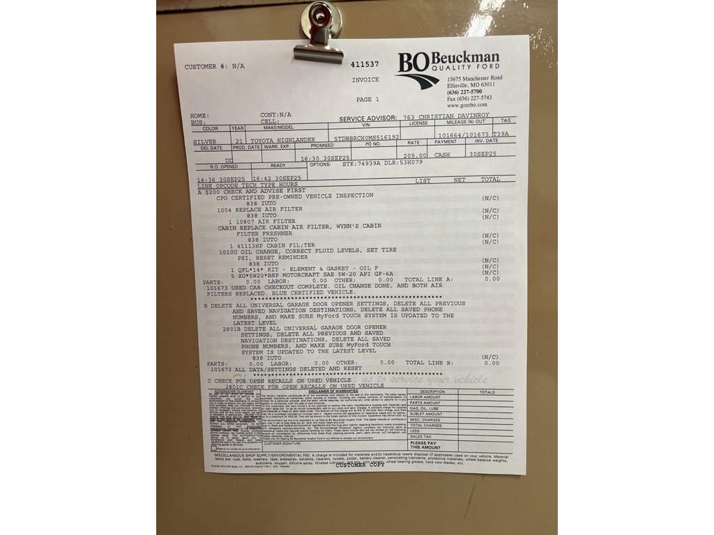 Used 2021 Toyota Highlander LE w/ Protection Package #3 (TMS) image 38