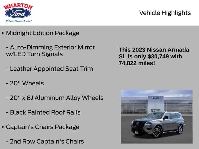 Used 2023 Nissan Armada SL w/ Midnight Edition Package RWD image 11