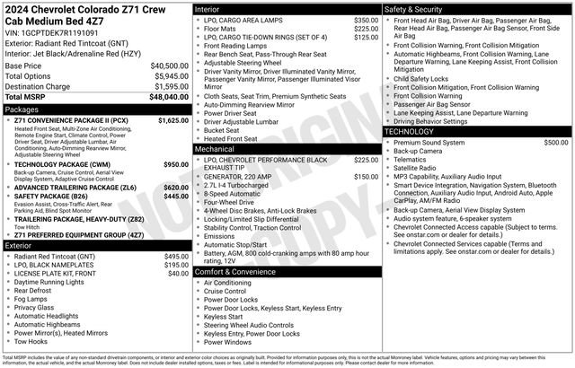 Used 2024 Chevrolet Colorado Z71 w/ Z71 Convenience Package 2 AWD/4WD image 37