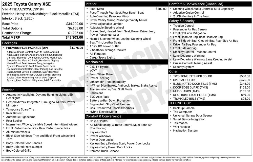 Used 2025 Toyota Camry XSE w/ Premium Plus Package FWD image 36