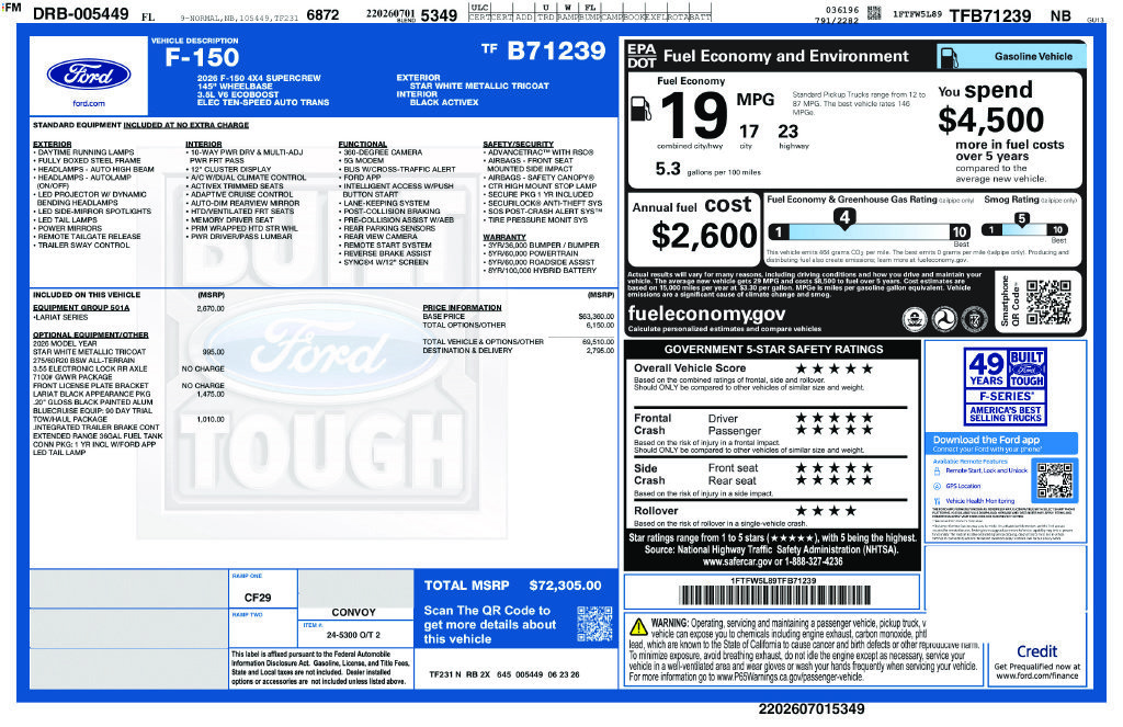 Certified 2026 Ford F150 Lariat w/ Equipment Group 501A Mid AWD/4WD image 6