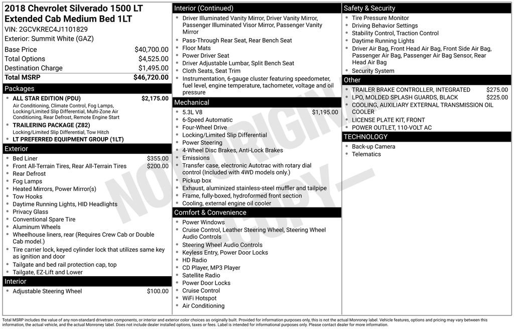 Used 2018 Chevrolet Silverado 1500 LT w/ All Star Edition image 1