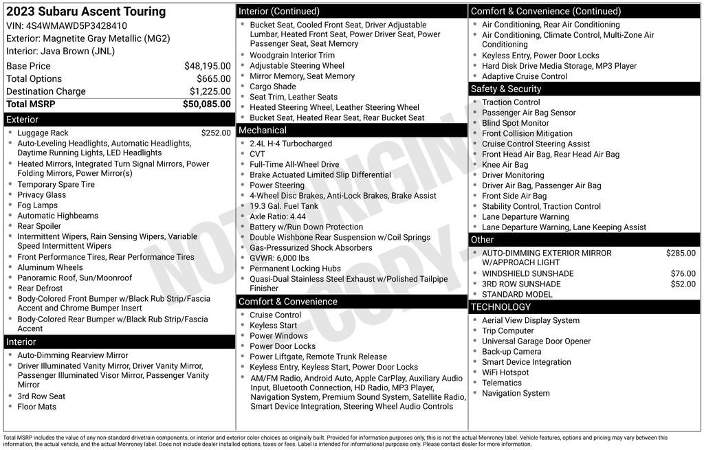 Used 2023 Subaru Ascent Touring image 7