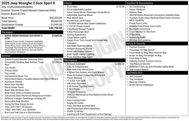 Used 2025 Jeep Wrangler Sport AWD/4WD image 7