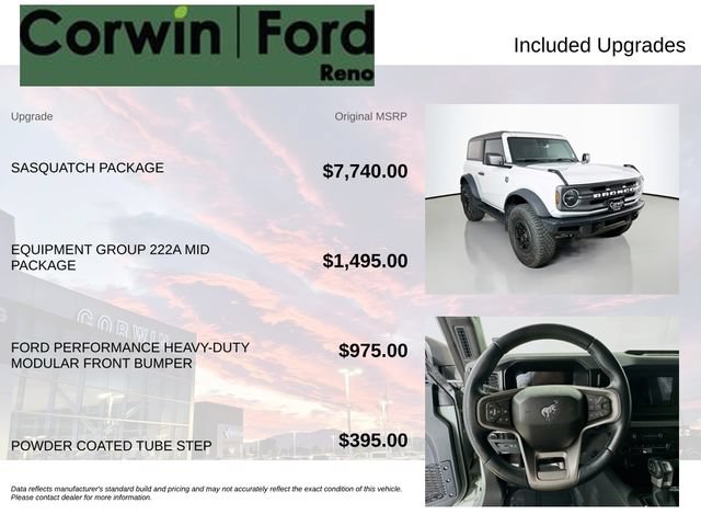 Certified 2023 Ford Bronco Big Bend w/ Sasquatch Package AWD/4WD image 3
