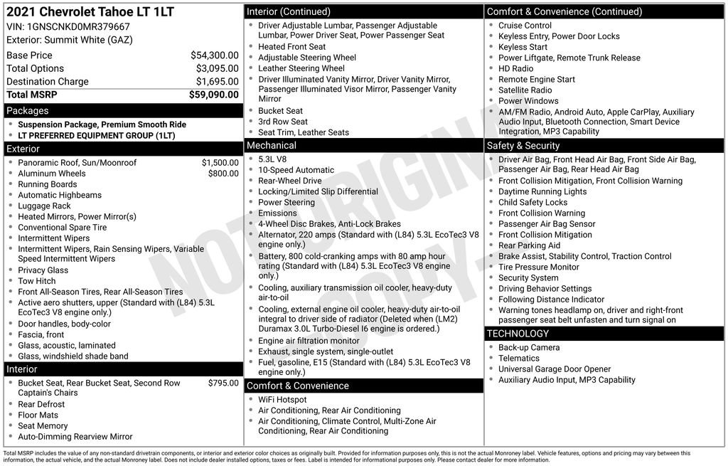 Used 2021 Chevrolet Tahoe LT RWD image 27