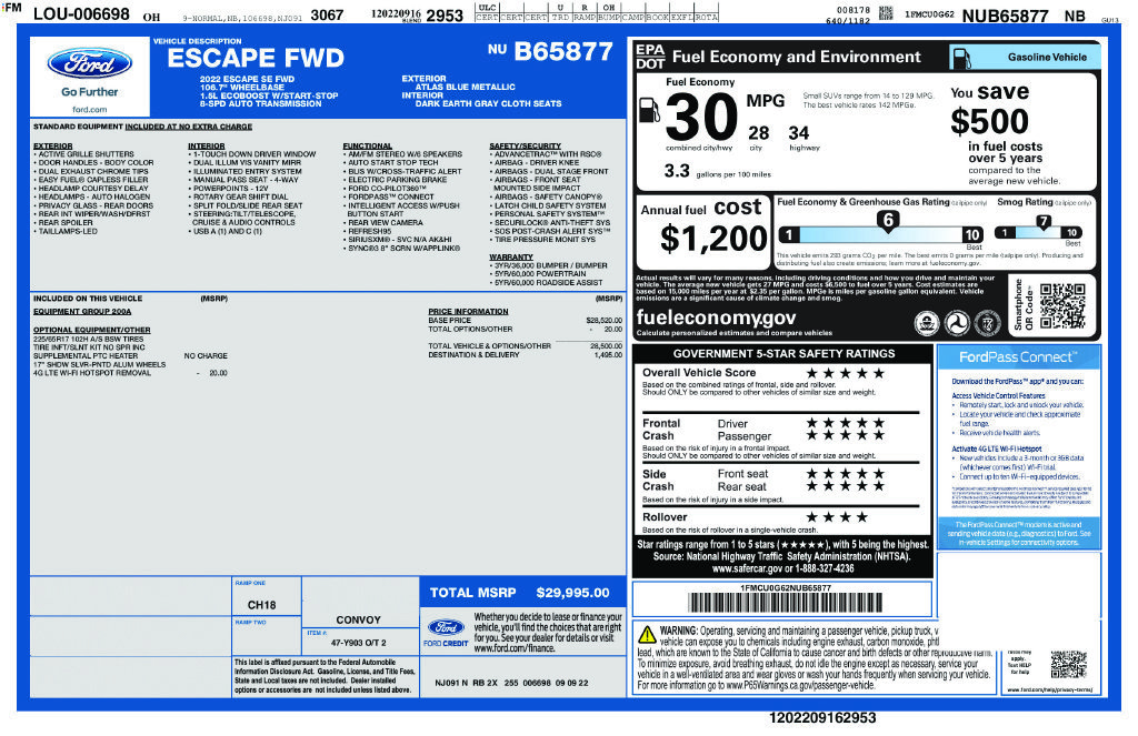 Certified 2022 Ford Escape SE FWD image 21
