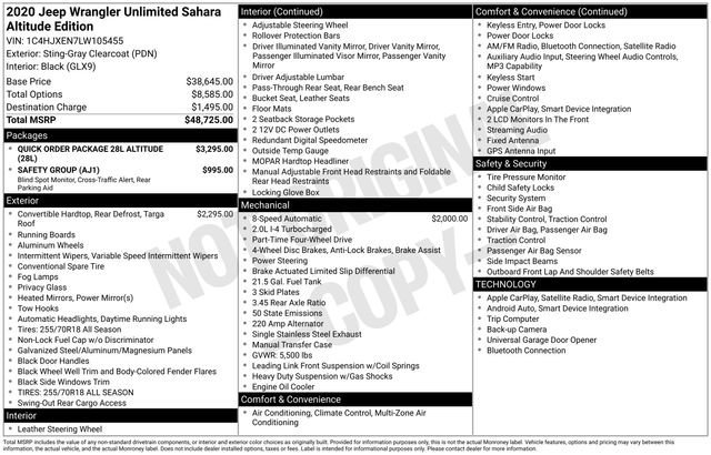 Used 2020 Jeep Wrangler Unlimited Sahara image 9