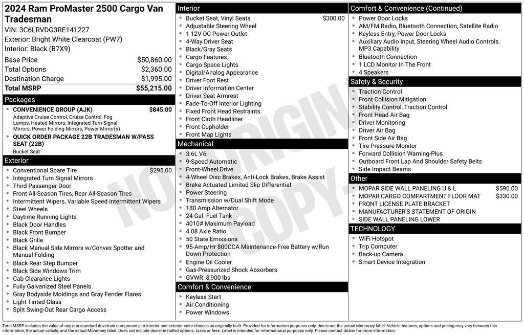 Used 2024 RAM ProMaster 2500 w/ Convenience Group FWD image 8