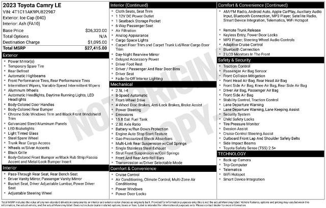 Used 2023 Toyota Camry LE FWD image 6