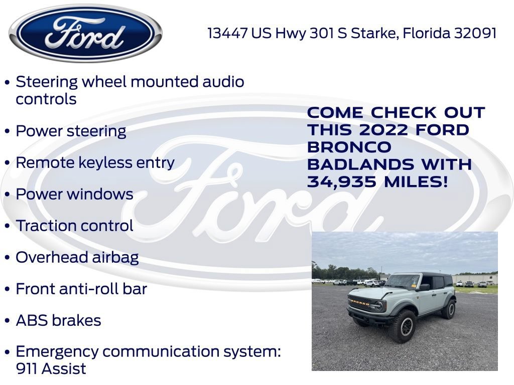 Certified 2022 Ford Bronco Badlands w/ Sasquatch Package AWD/4WD image 20