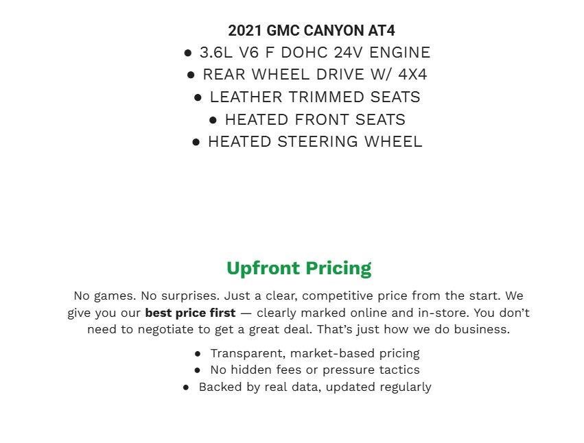 Used 2021 GMC Canyon AT4 w/ Trailering Package AWD/4WD image 2