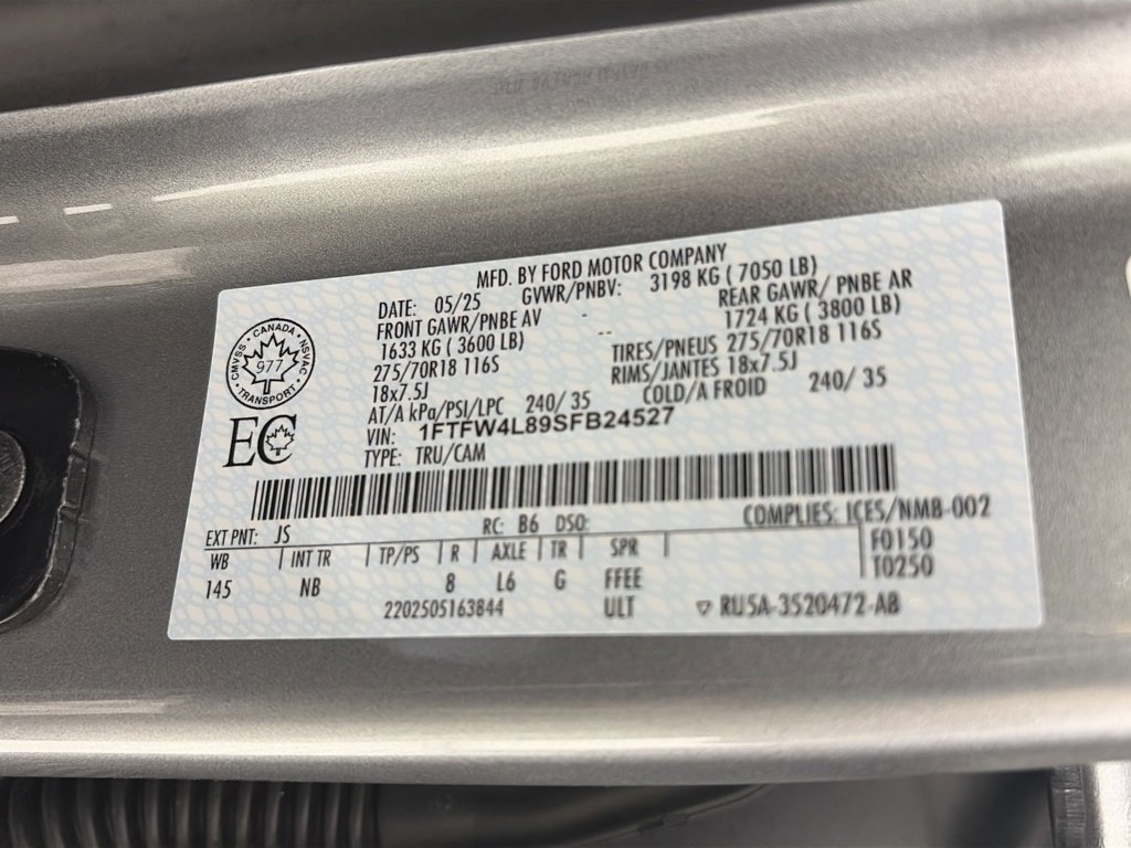 Certified 2025 Ford F150 Tremor w/ Equipment Group 402A High image 9