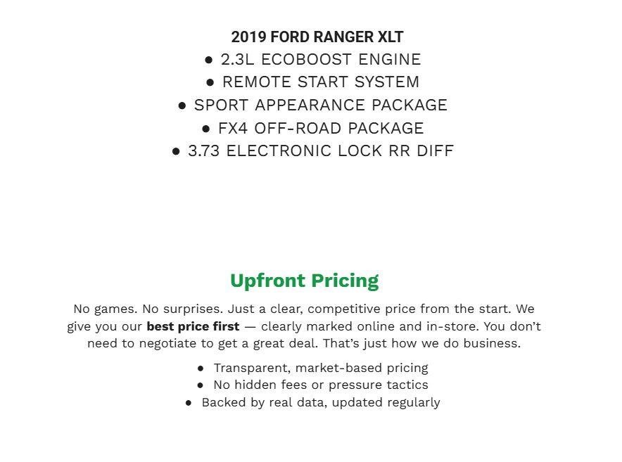 Certified 2019 Ford Ranger XLT w/ Equipment Group 302A Luxury AWD/4WD image 2