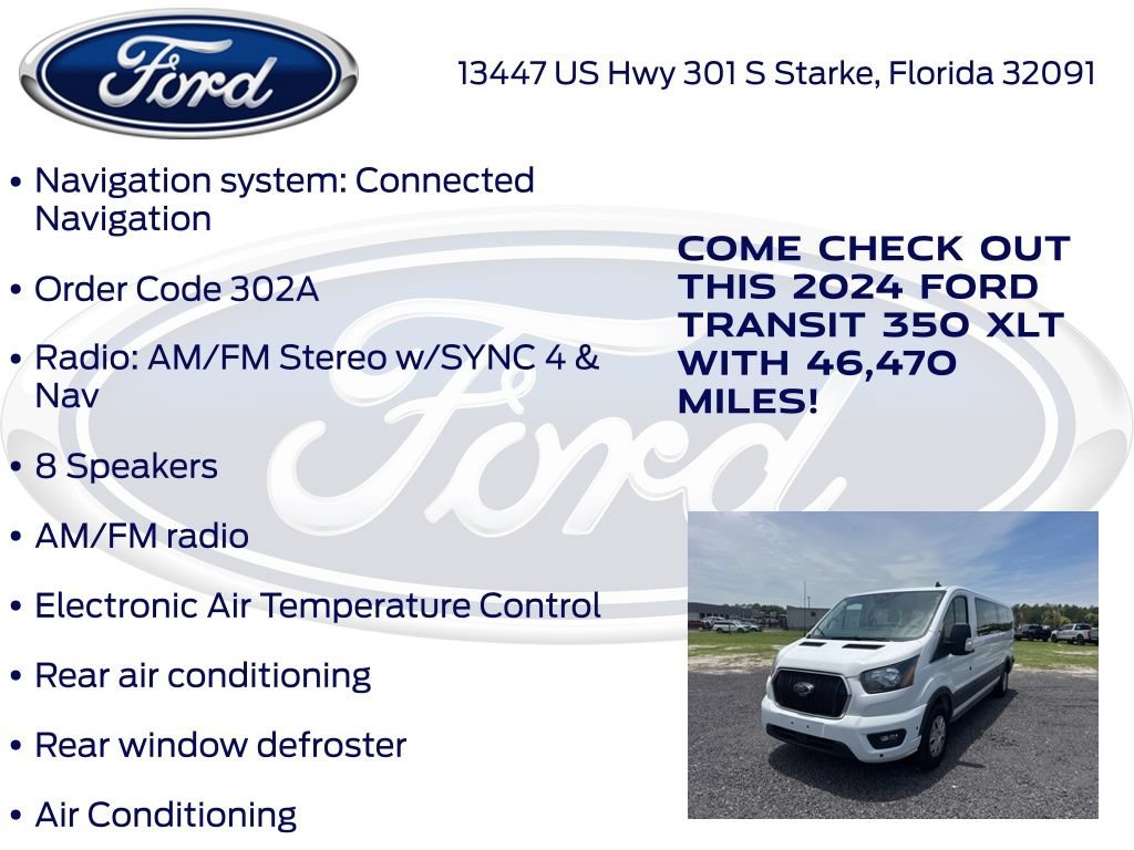 Certified 2024 Ford Transit 350 XLT RWD image 15