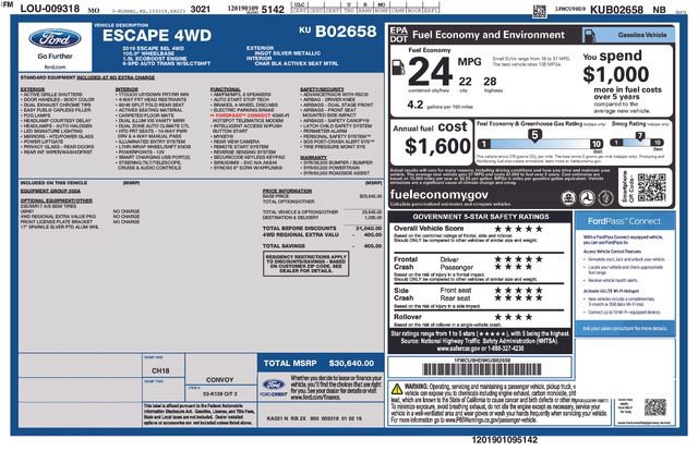 Certified 2019 Ford Escape SEL AWD/4WD image 39