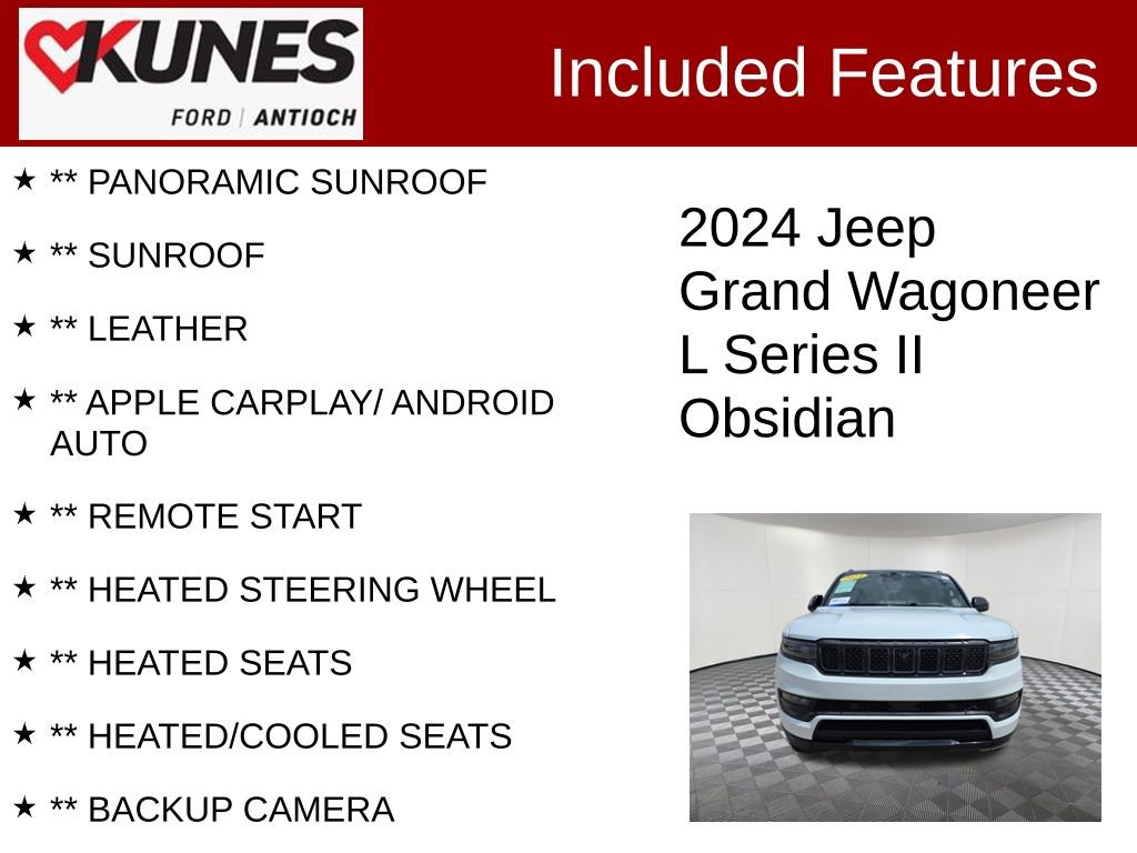 Used 2024 Jeep Grand Wagoneer L Series II w/ Quick Order Packagew 28T AWD/4WD image 3