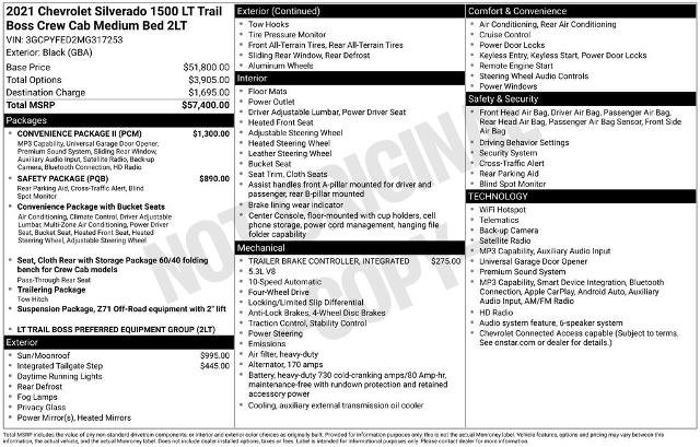 Used 2021 Chevrolet Silverado 1500 LT Trail Boss w/ Convenience Package II AWD/4WD image 10