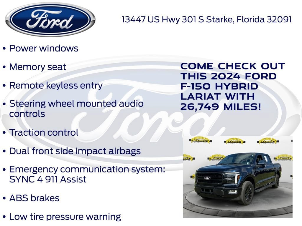 Certified 2024 Ford F150 Lariat w/ Equipment Group 502A High AWD/4WD image 32