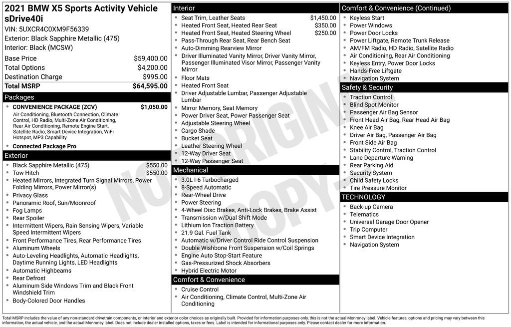 Used 2021 BMW X5 sDrive40i w/ Convenience Package image 3