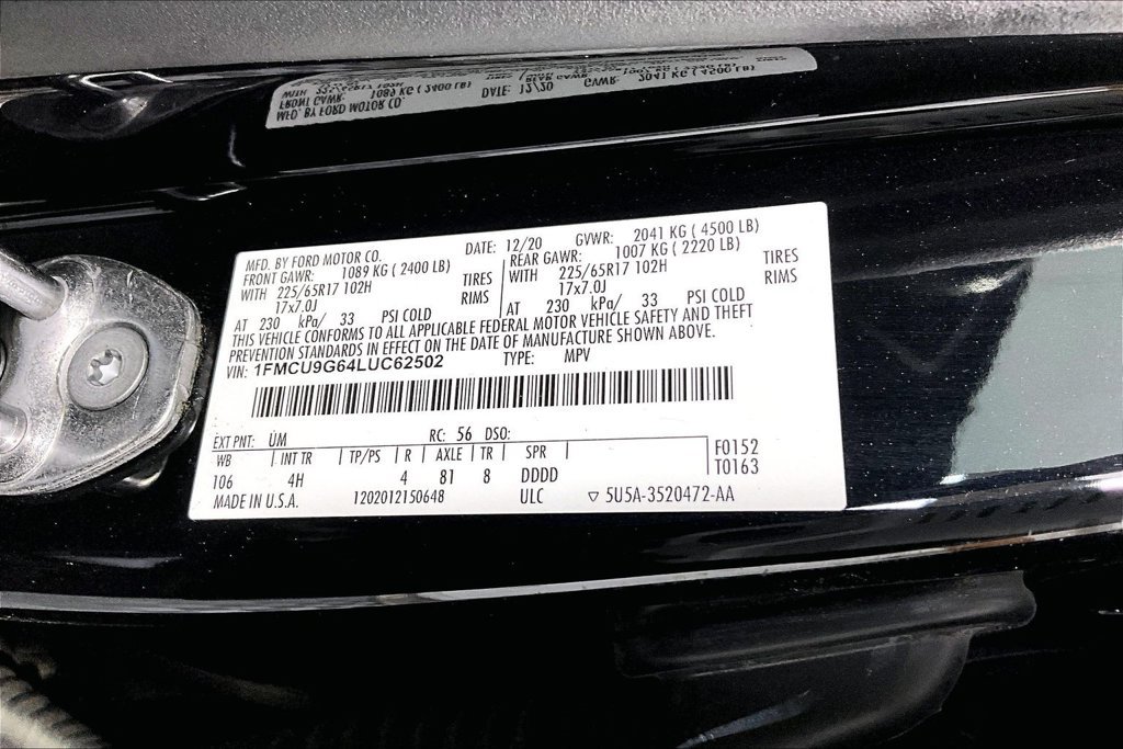 Certified 2020 Ford Escape SE AWD/4WD image 31