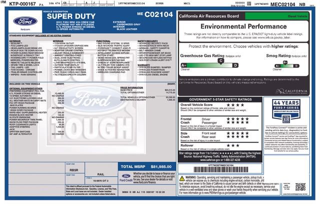 Certified 2021 Ford F250 Platinum w/ FX4 Off-Road Package AWD/4WD image 9