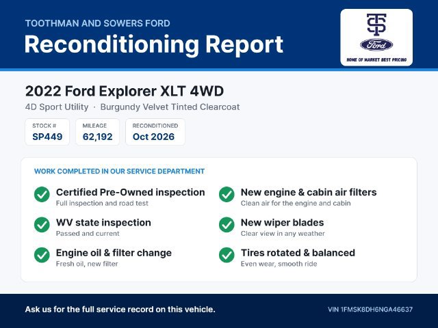 Certified 2022 Ford Explorer XLT w/ Equipment Group 202A AWD/4WD image 36