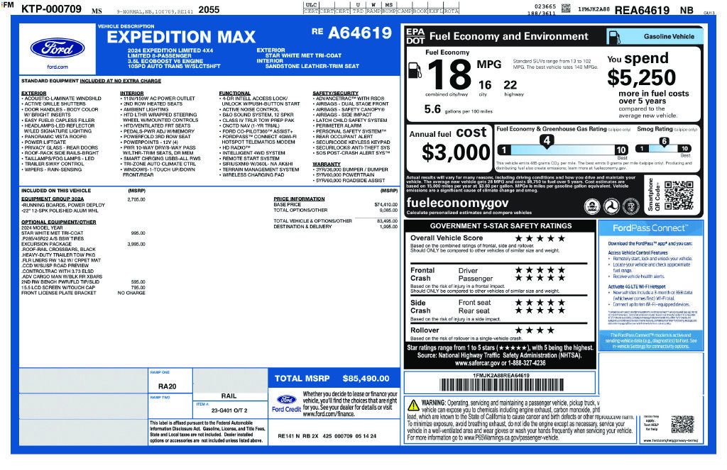 Certified 2024 Ford Expedition Max Limited w/ Excursion Package AWD/4WD image 27
