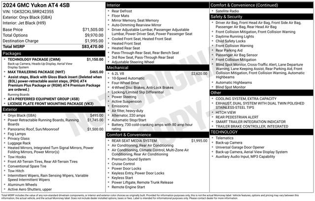 Used 2024 GMC Yukon AT4 w/ Technology Package AWD/4WD image 36