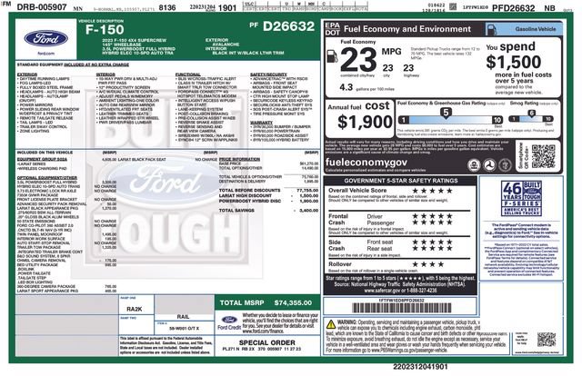 Certified 2023 Ford F150 Lariat w/ Equipment Group 502A High AWD/4WD image 5