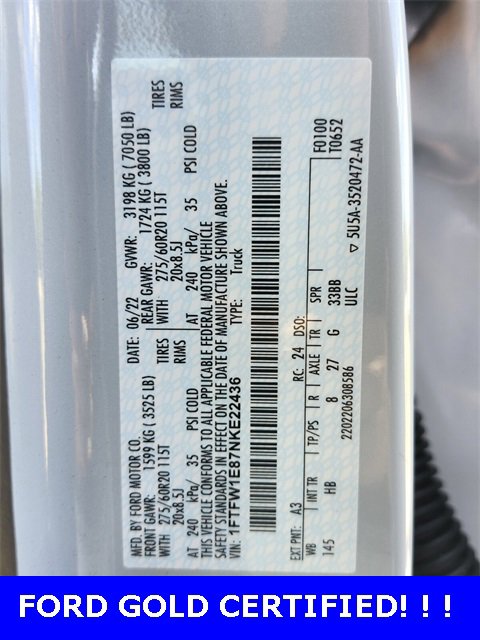 Certified 2022 Ford F150 Lariat w/ Equipment Group 502A High image 19