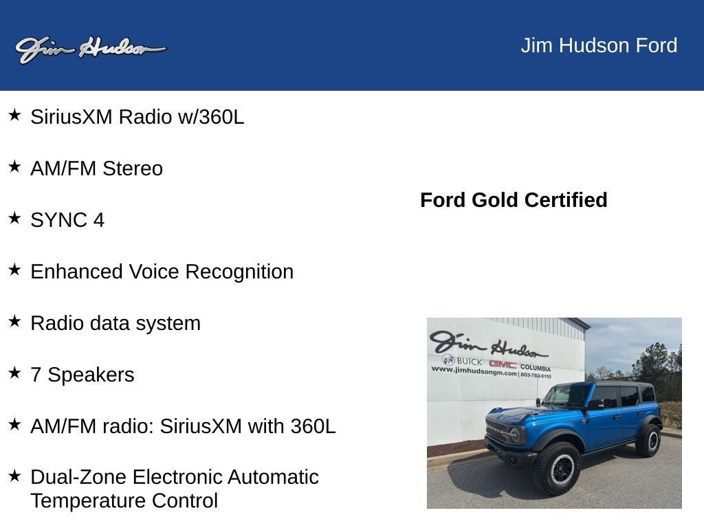 Certified 2023 Ford Bronco Badlands w/ Sasquatch Package AWD/4WD image 11