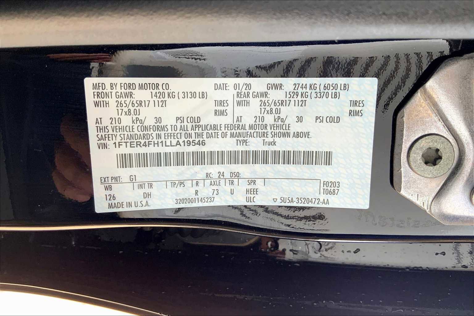 Certified 2020 Ford Ranger Lariat w/ Equipment Group 501A Mid AWD/4WD image 35