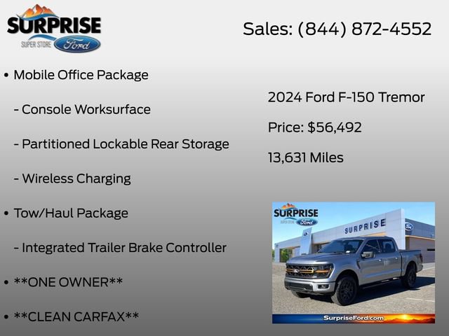 Certified 2024 Ford F150 Tremor w/ Mobile Office Package AWD/4WD image 7