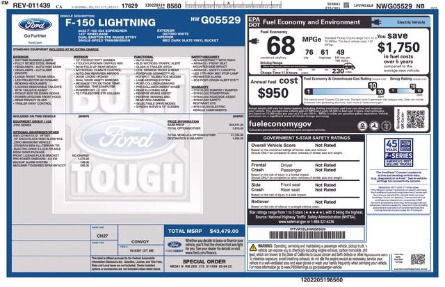 Certified 2022 Ford F150 Lightning Pro AWD/4WD image 5