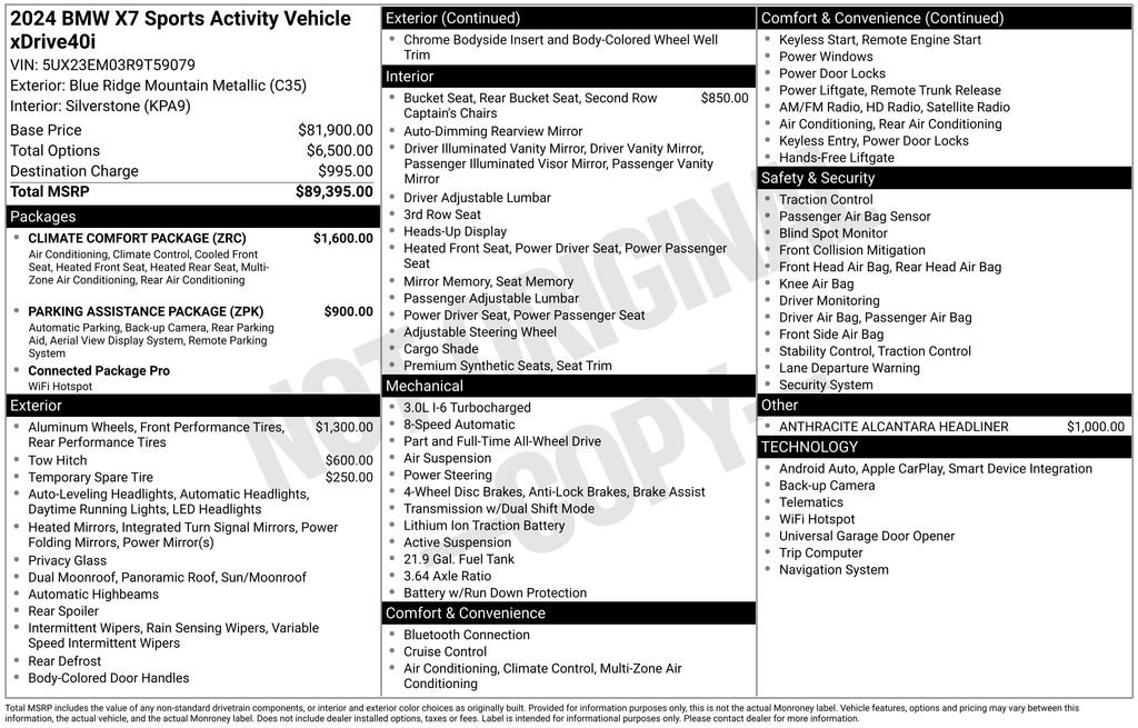 Used 2024 BMW X7 xDrive40i w/ Climate Comfort Package AWD/4WD image 31